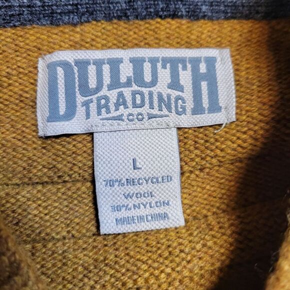 Duluth Mustard Men's Wool Be Back Crew Sweater Crewneck Men's Large - Picture 4 of 7